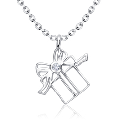 Present Designed With CZ Silver Necklace SPE-5235
